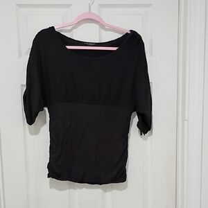 Black Women's Blouse With Tie Sleeves